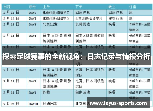 探索足球赛事的全新视角：日志记录与情报分析